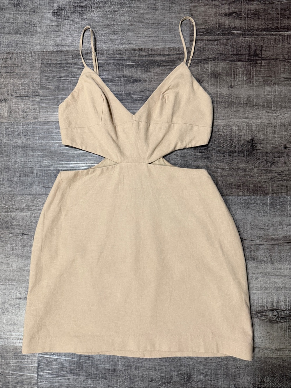 ZARA Linen Blend Cut Out Mini Dress